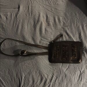 Black Leather Crossbody Bag- never used!